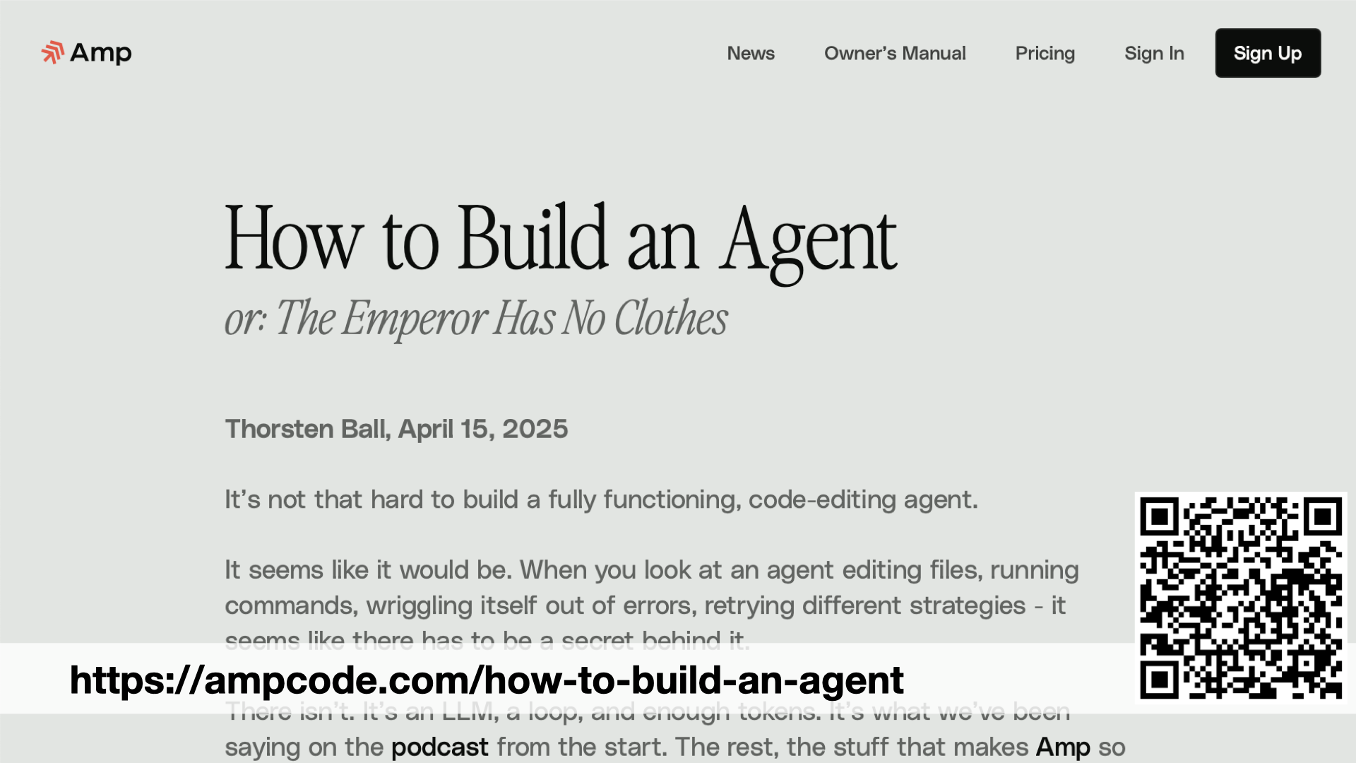 screenshot of a blog post